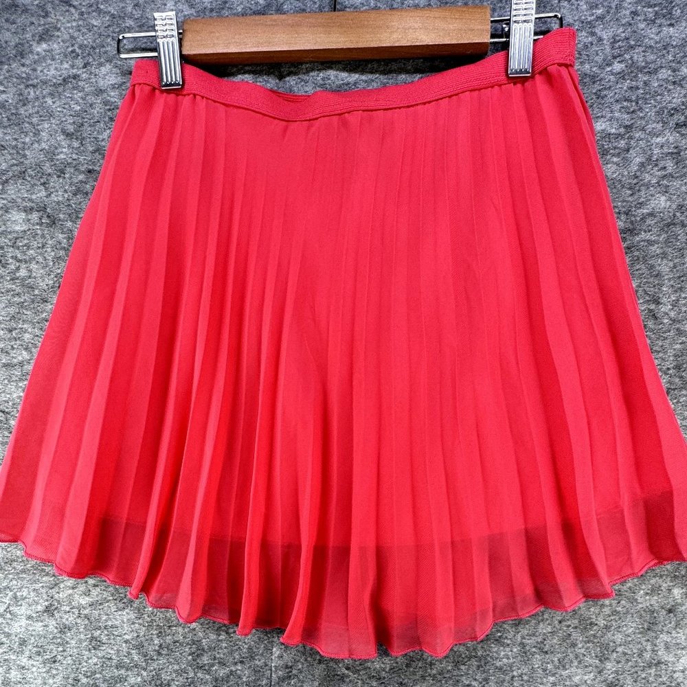Bongo Hot Pink Pleated Sheer Skirt Lined Wrinkle Free Polyester Size M/M